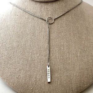 EUC Gucci Lariat 18K White Gold Necklace